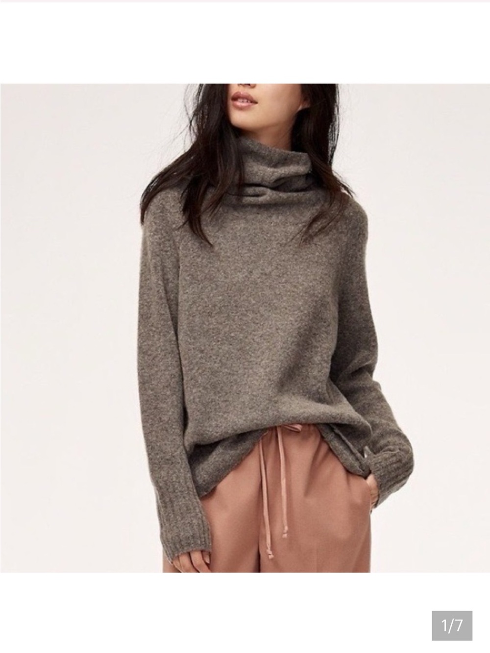 Aritzia Soft Gray Cowlneck Sweater